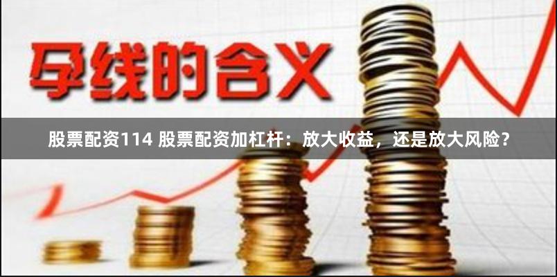 股票配资114 股票配资加杠杆：放大收益，还是放大风险？